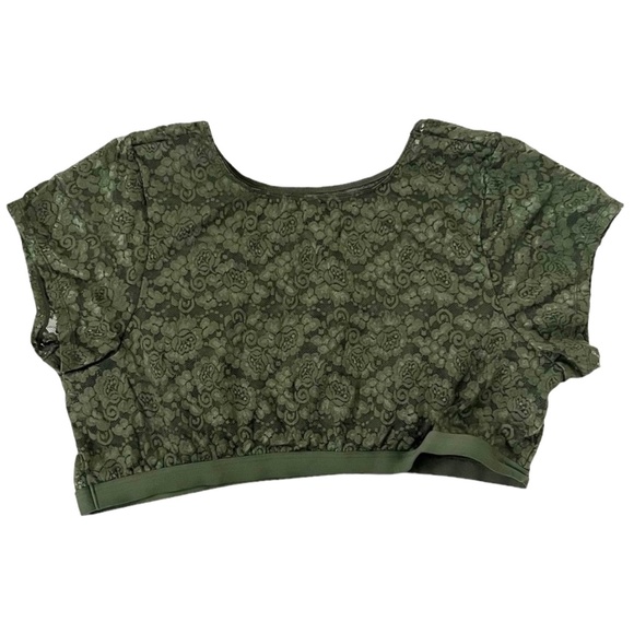 TORRID Women's Green Lace Short Sleeve Under-It-All Crop Top ~ Ladies Size 4x - Picture 3 of 6